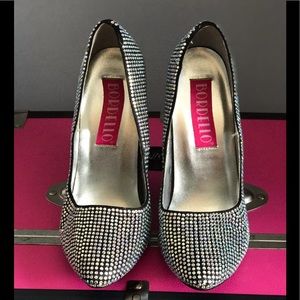 Size 7.5 Bordello rhinestone pumps